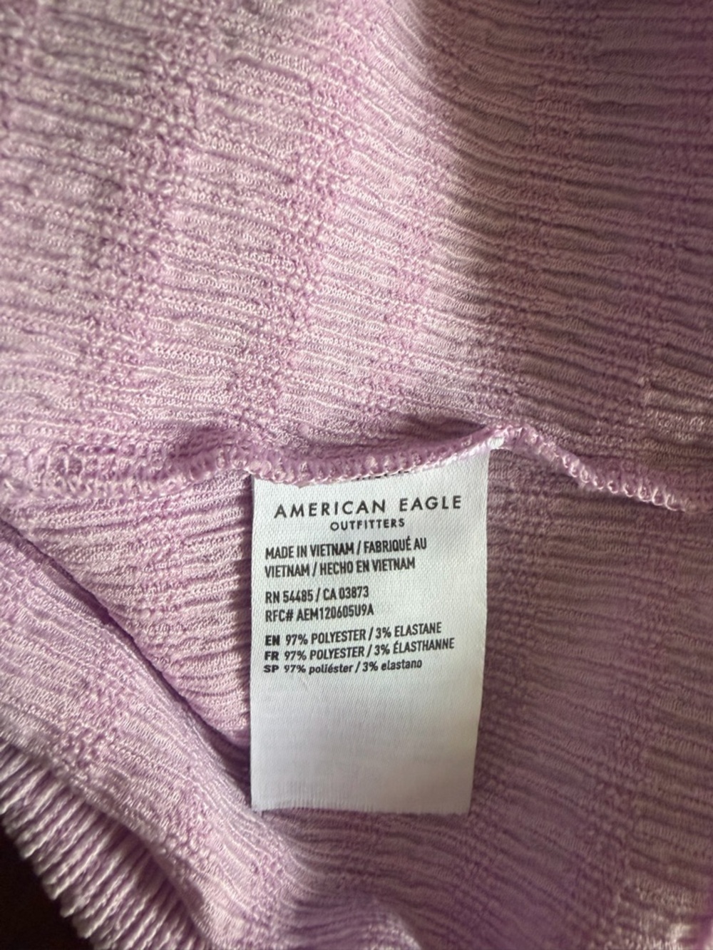 One-Shoulder lavender Ribbed Tank Top - Picture 4 of 4